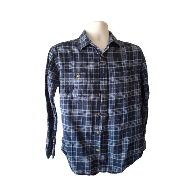 Pacific Outfitters Plaid Flannel Button-Up Shirt  Mens Medium Blue - Picture 1 of 7